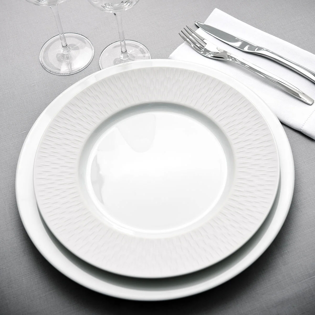 BOREAL SATIN BLANC Assiette à dessert 22,5 cm - Image 3