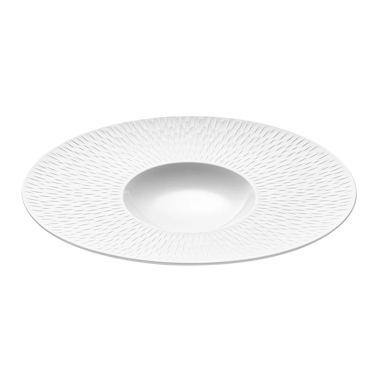 BOREAL SATIN BLANC Assiette gourmet ovale petit bassin 30 x 26 cm - Image 2