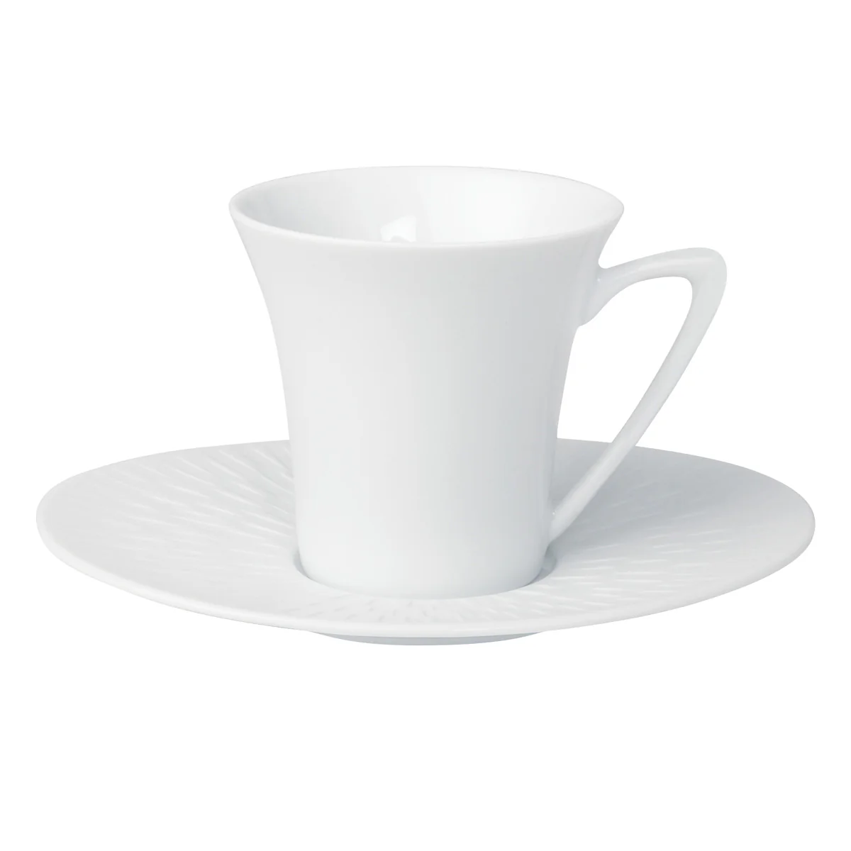 BOREAL SATIN BLANC Soucoupe à café/expresso ovale 14 x 12 cm - Image 2