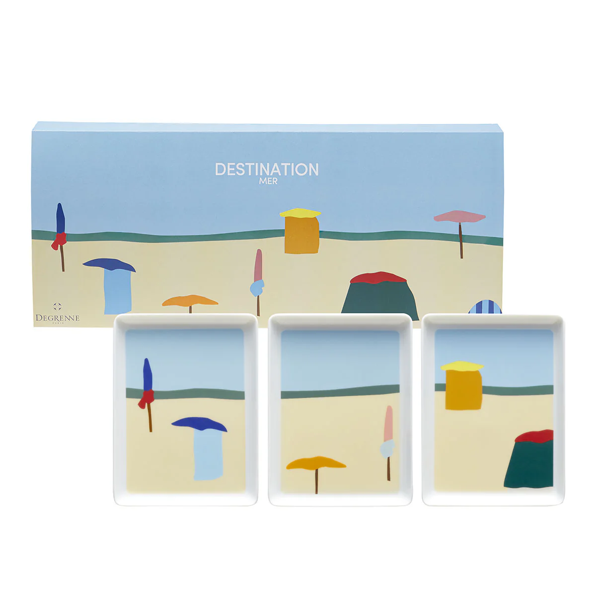 DESTINATION MER Coffret 3 mini plats 16 x 12 cm