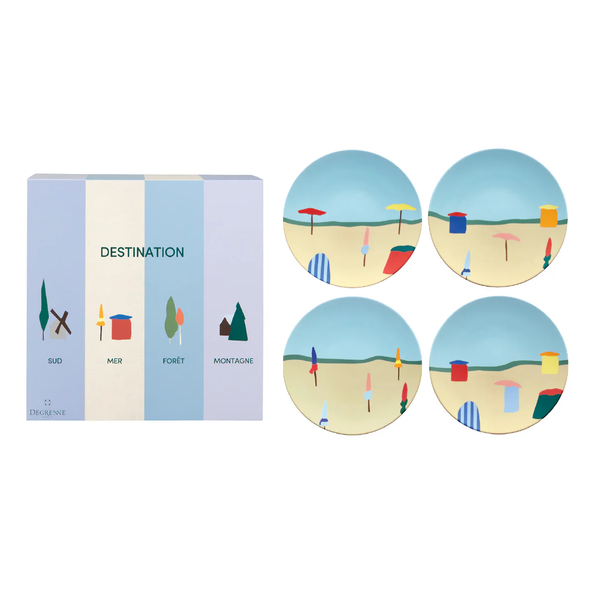 DESTINATION MER Coffret 4 assiettes 23 cm - Image 2