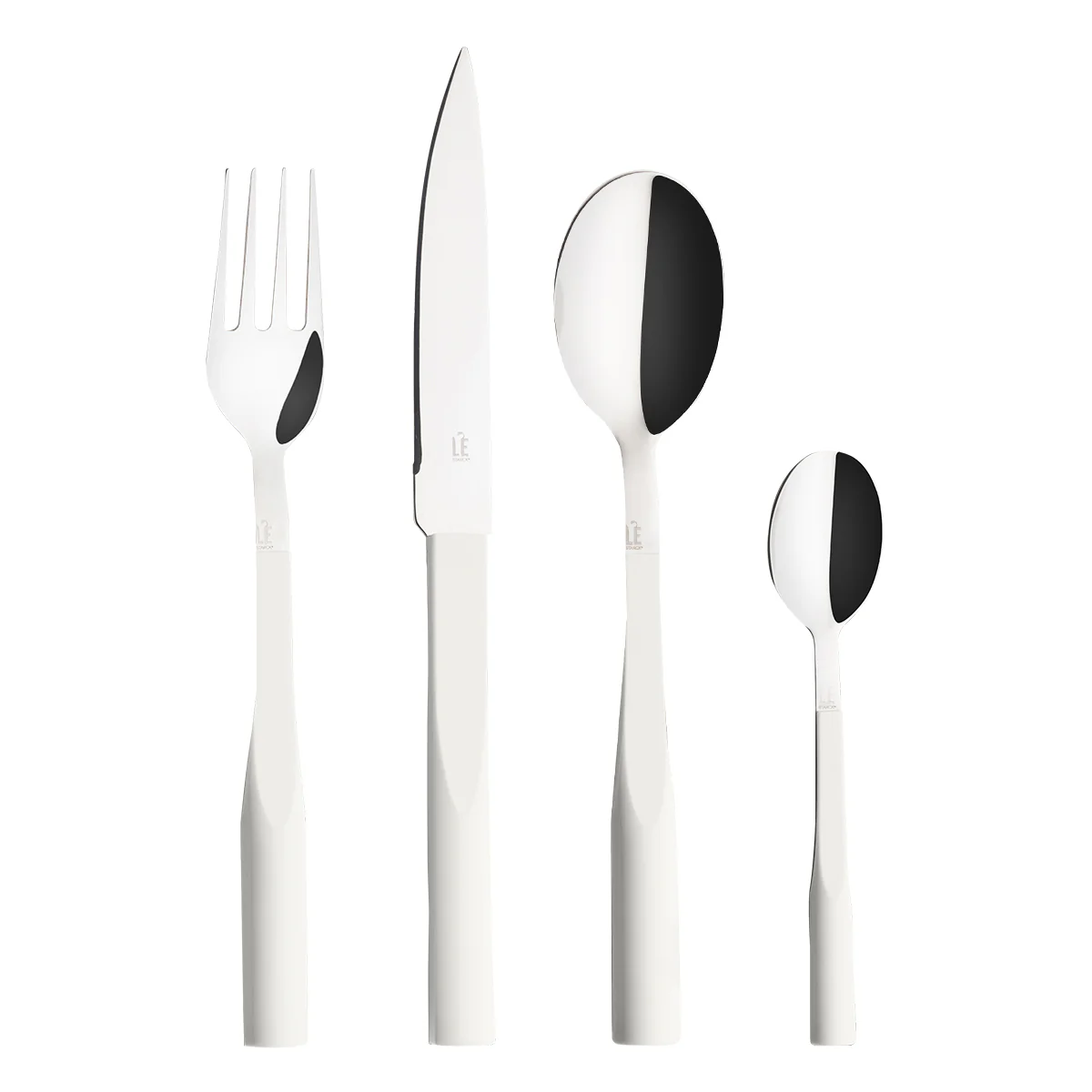 L'E STARCK BLANC NAVET Coffret 24 couverts lame scie