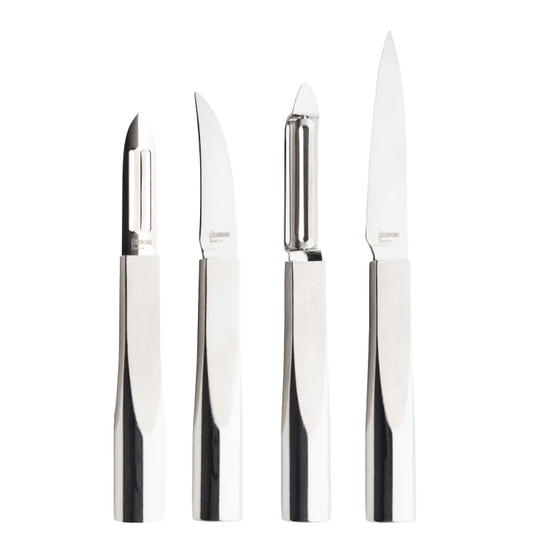 L'ECONOME STARCK Pack 4 pièces Économe/Couteau bec oiseau/Couteau office/Flexiconome