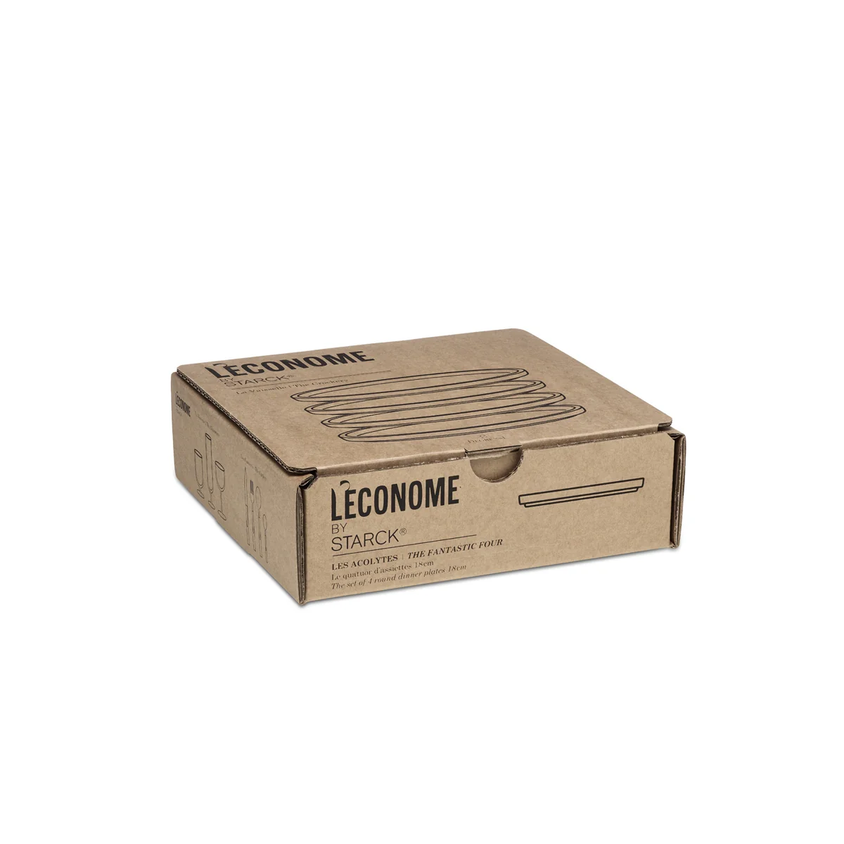 LA VAISSELLE DE L'ECONOME BLANCHE Coffret 4 assiettes 18 cm - Image 5