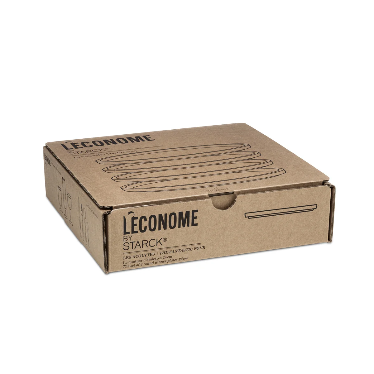 LA VAISSELLE DE L'ECONOME BLANCHE Coffret 4 assiettes 24 cm - Image 2