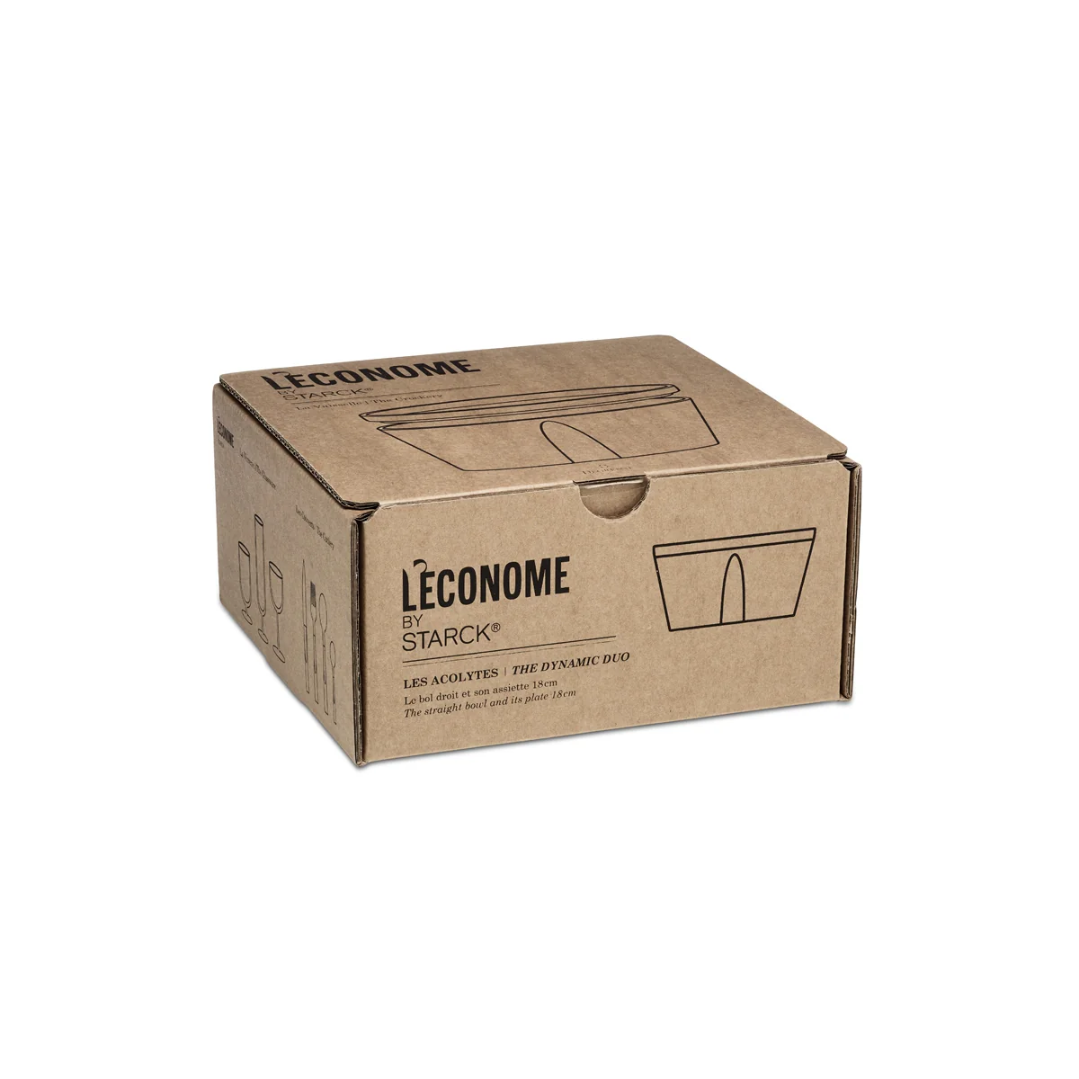 LA VAISSELLE DE L'ECONOME BLANCHE Coffret bol droit et assiette 18 cm - Image 3