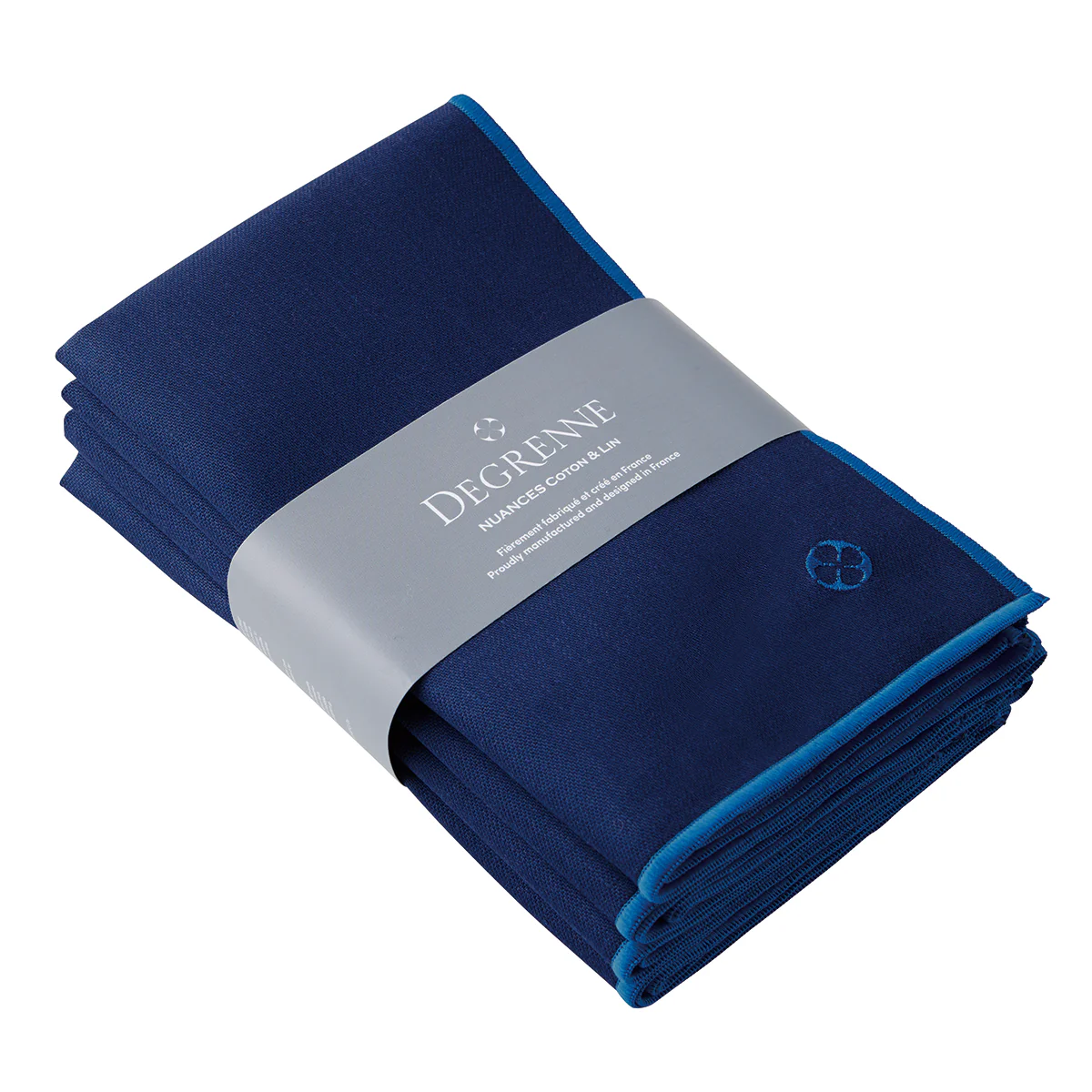 NUANCES COTON & LIN BLEU NUIT Lot de 4 serviettes 50 x 40 cm