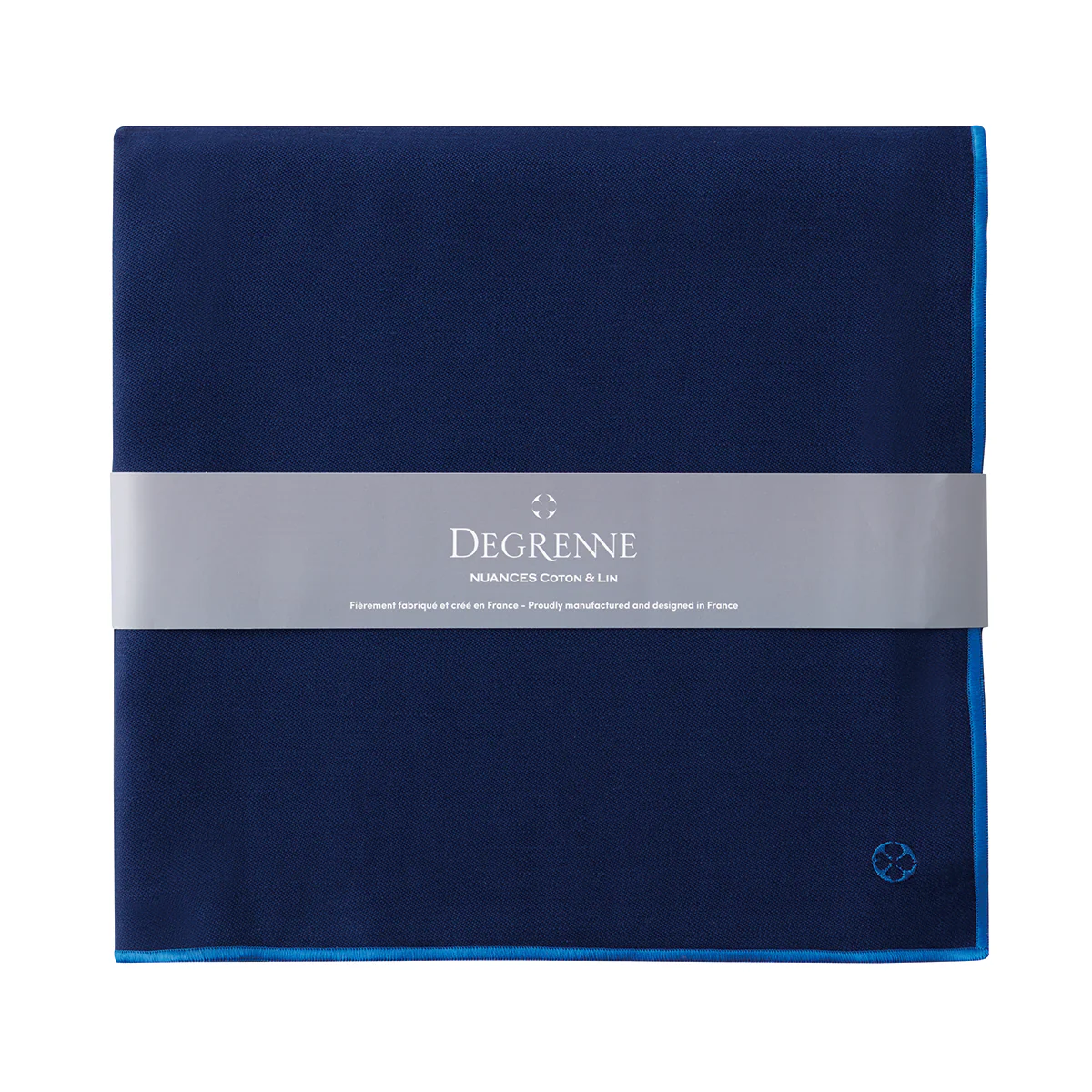 NUANCES COTON & LIN BLEU NUIT Nappe carrée 180 x 180 cm