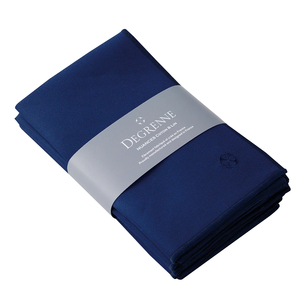 NUANCES COTON & LIN BLEU ROY Lot de 4 serviettes 50 x 40 cm