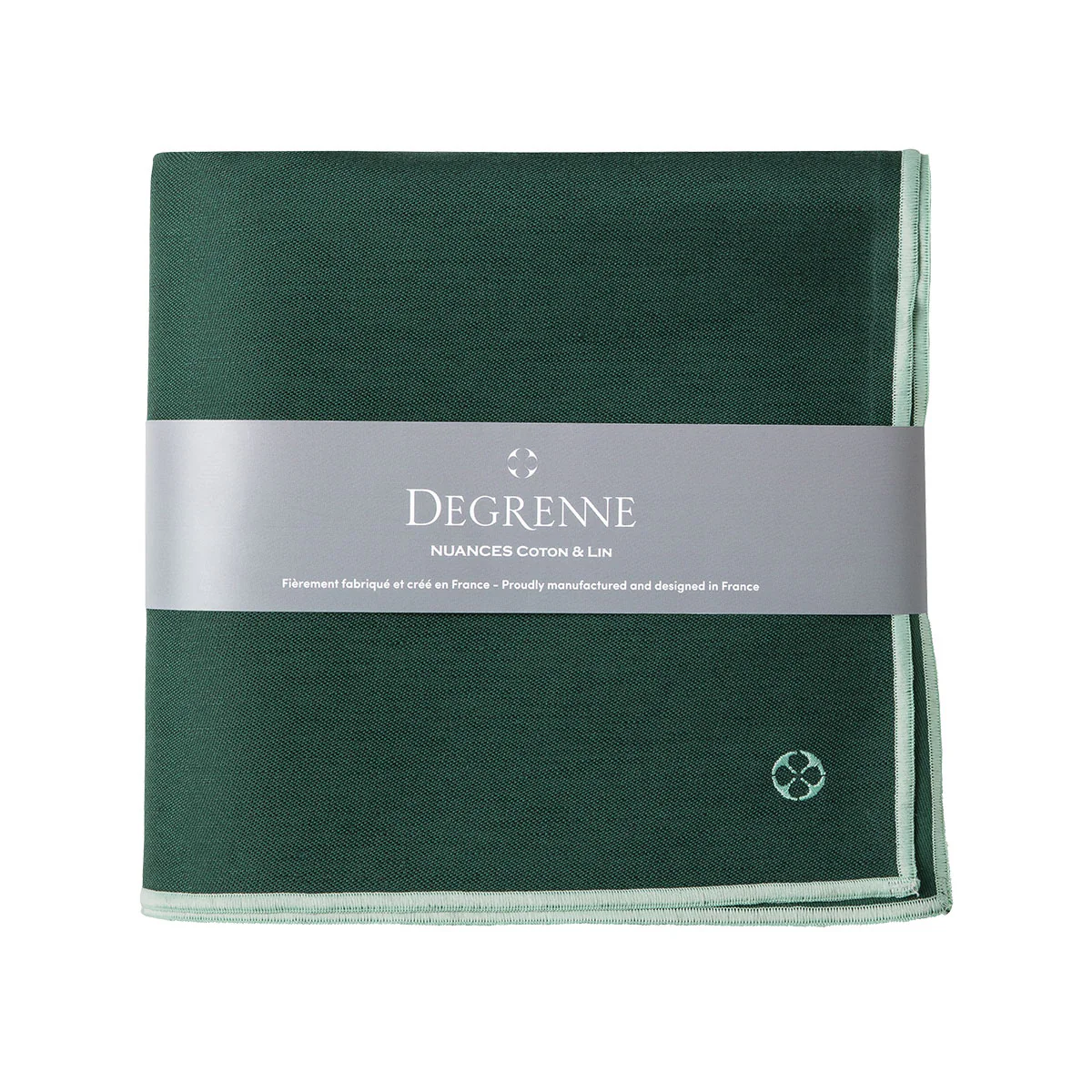 NUANCES COTON & LIN VERT EMERAUDE Nappe carrée 180 x 180 cm