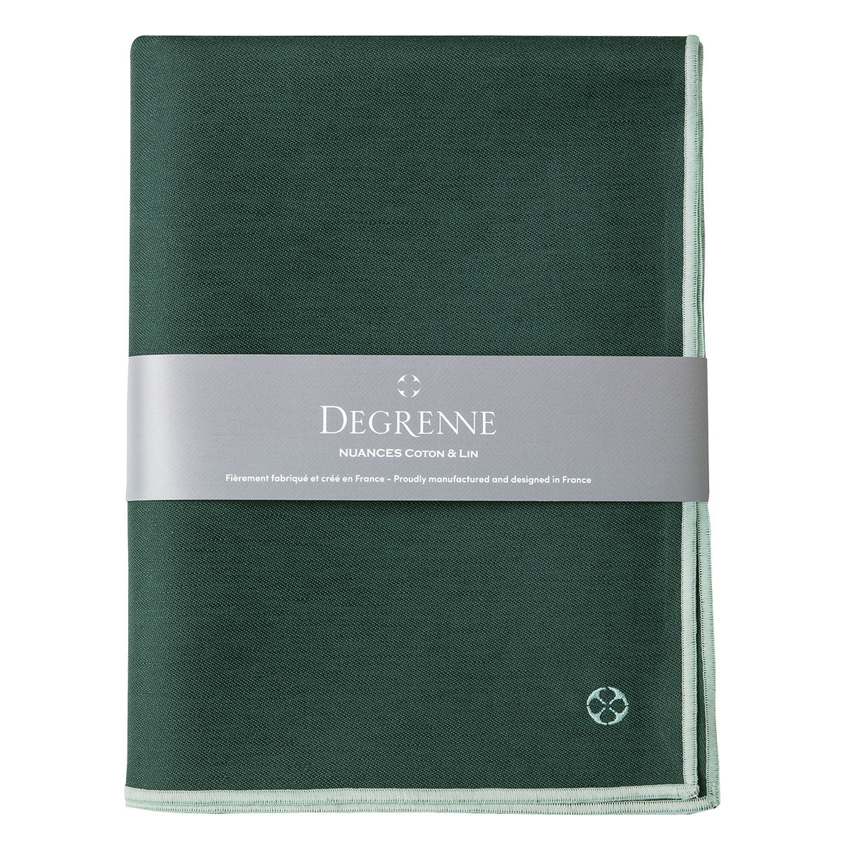 NUANCES COTON & LIN VERT EMERAUDE Nappe rectangulaire 180 x 250 cm