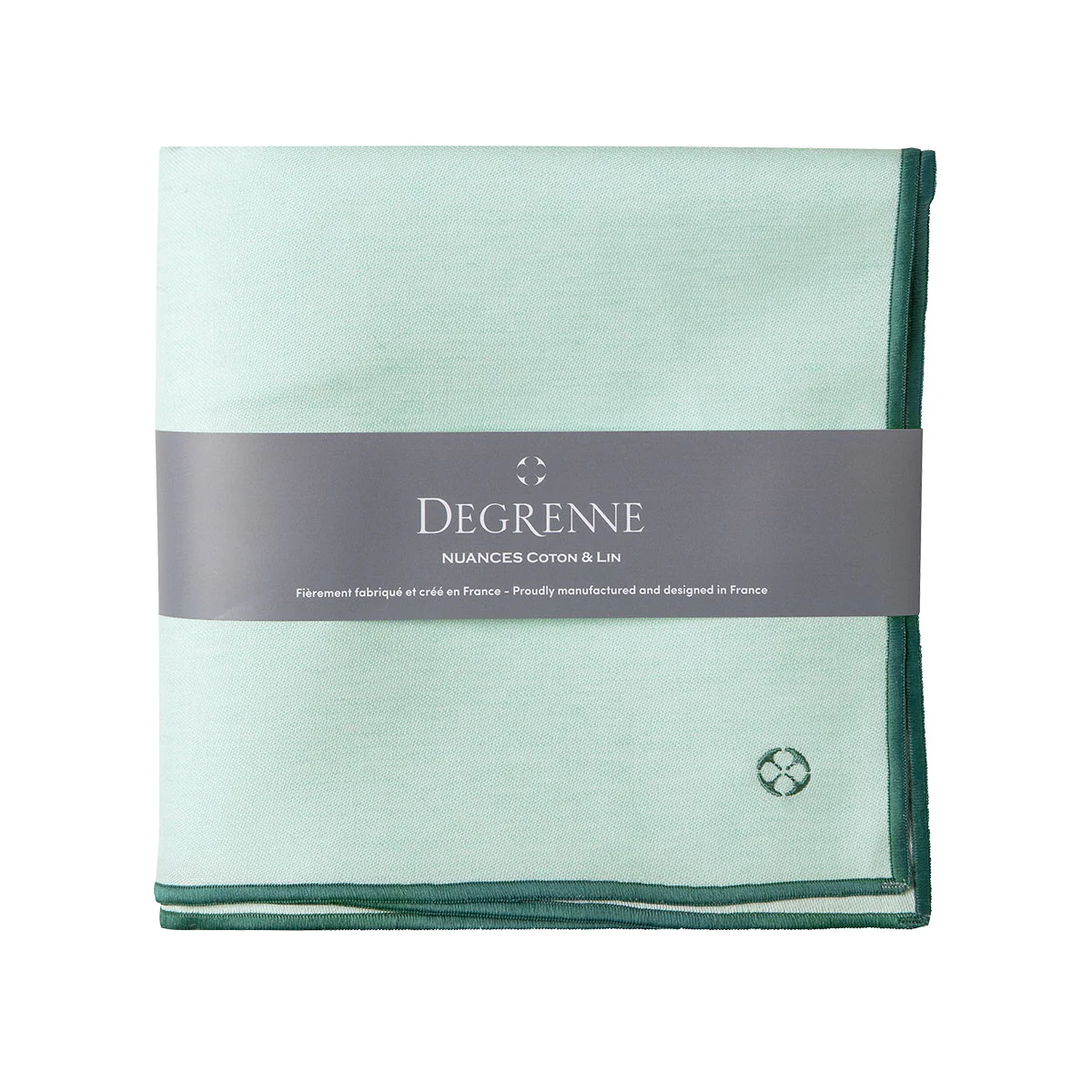 NUANCES COTON & LIN VERT MENTHE Nappe carrée 180 x 180 cm