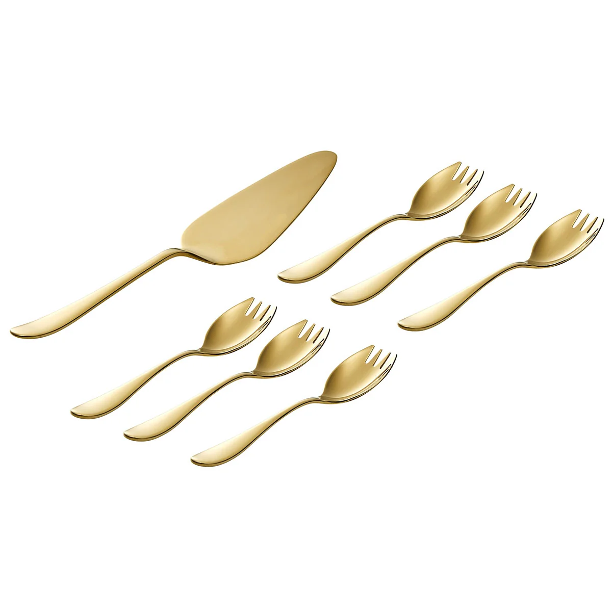 ONDE GOLD Coffret 6 fourchettes à gâteaux et pelle à tarte - Image 2
