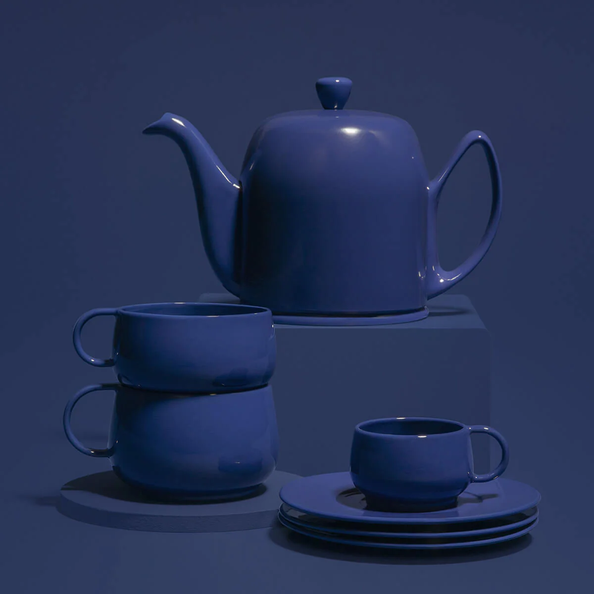 SALAM MONOCHROME Théière 4 tasses cloche bleue - Image 4